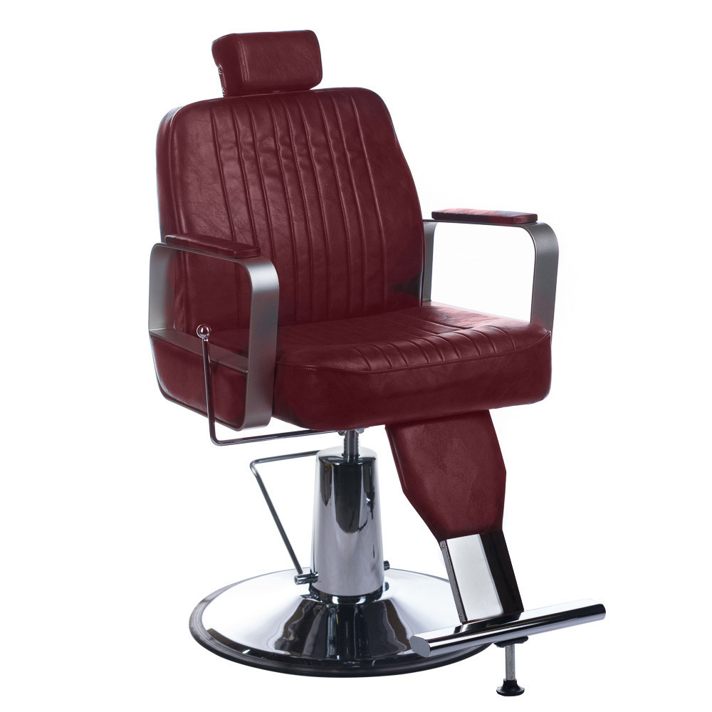 Professioneller Barberstuhl Retro Royal in Kirschrot
