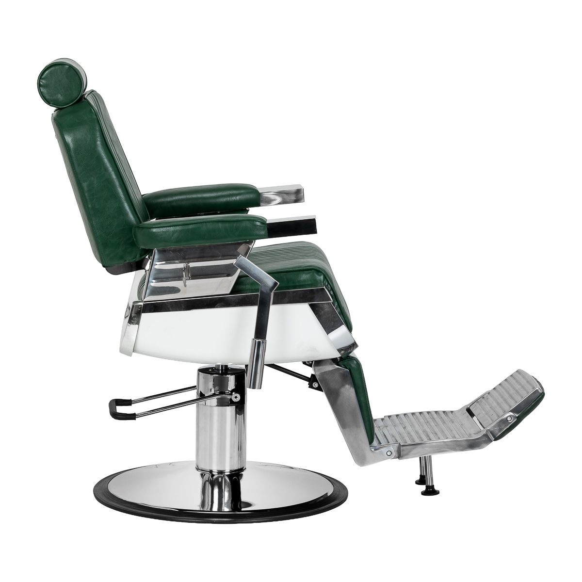 Gabbiano Friseurstuhl Royal X grün – Hydraulik & Motorrad-Style