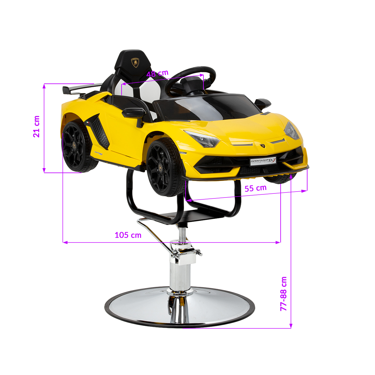 Gabbiano Kinderfriseurstuhl Lamborghini Autoform – Hydraulisch
