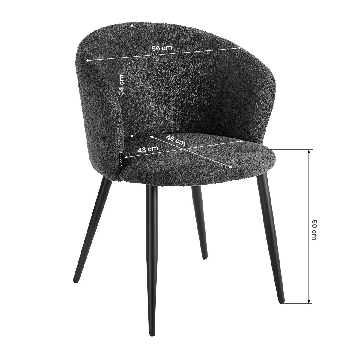 4Rico Verso Stuhl schwarz – Ergonomischer Salon-Empfangsstuhl