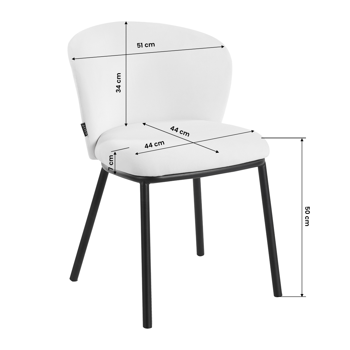 4Rico Linea Stuhl weiß - Eleganter Salonstuhl mit Design