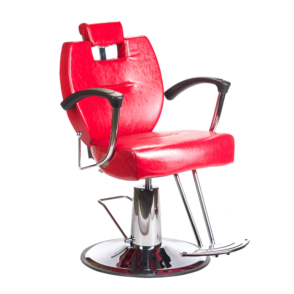 Luxury Master Barberstuhl in Rot - Höhenverstellbar mit Hydraulik