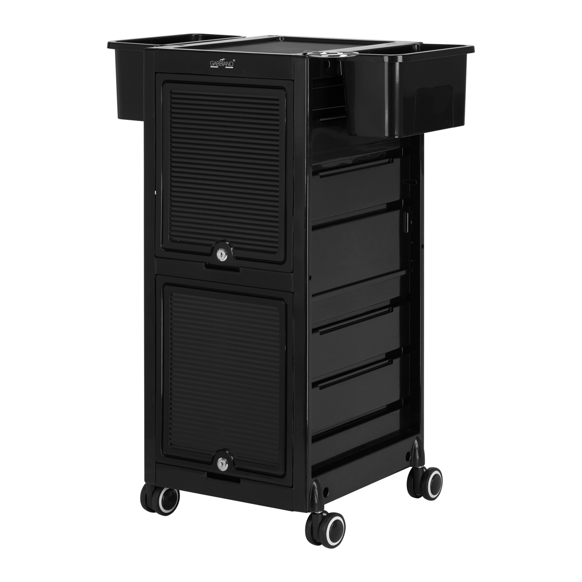 Gabbiano Friseurwagen 68C Schwarz - Profi Friseurbedarf Salon Trolley