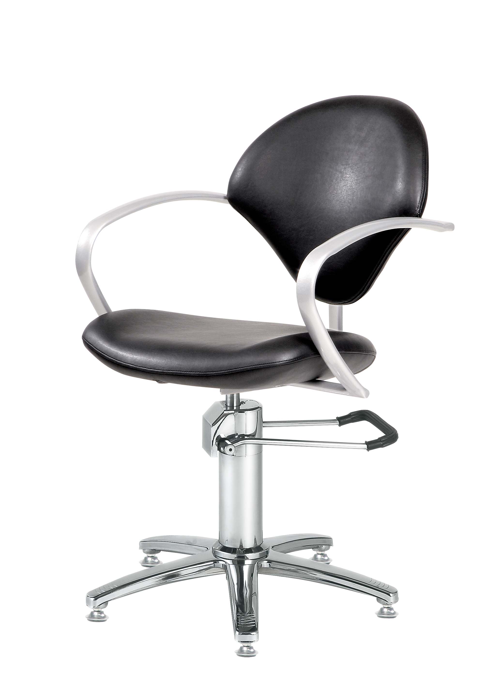 Friseurstuhl Paris A schwarz mit hydraulischer Bremsenpumpe