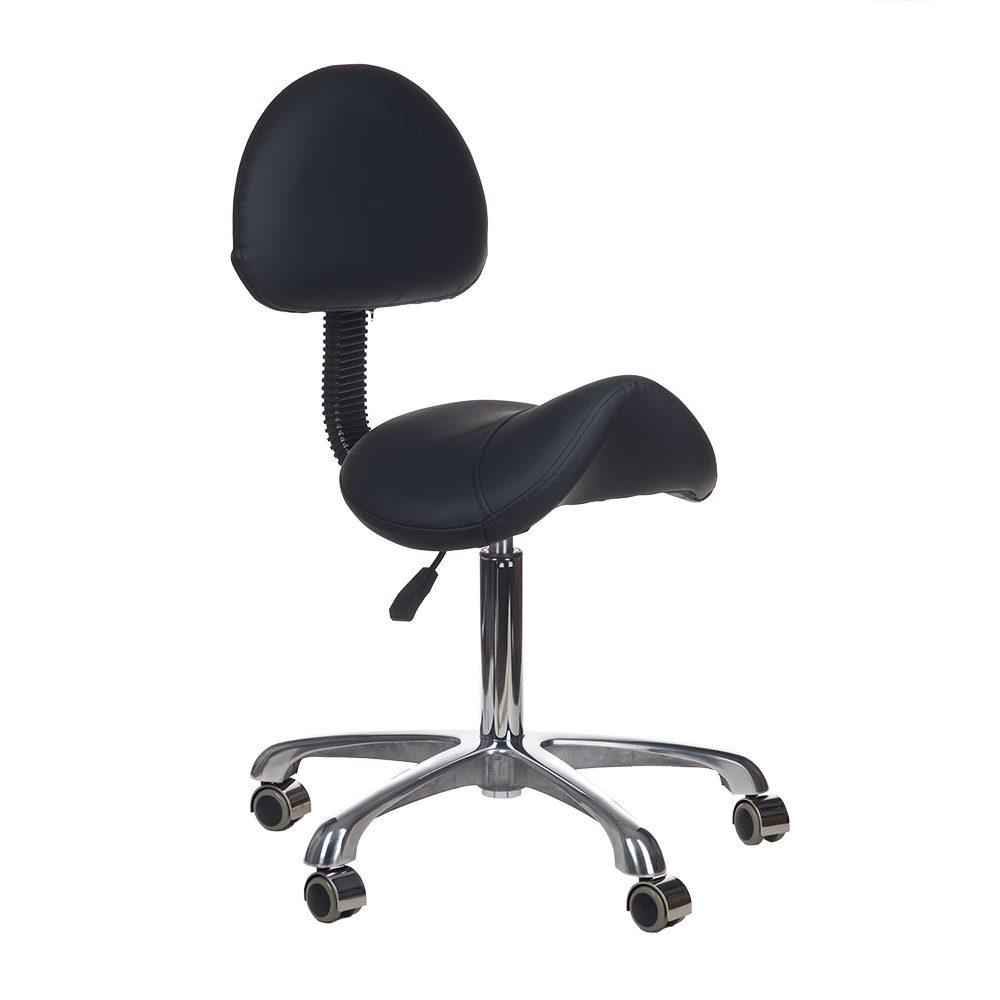 Professioneller Arbeitshocker Comfort Pro - Höhenverstellbar Schwarz