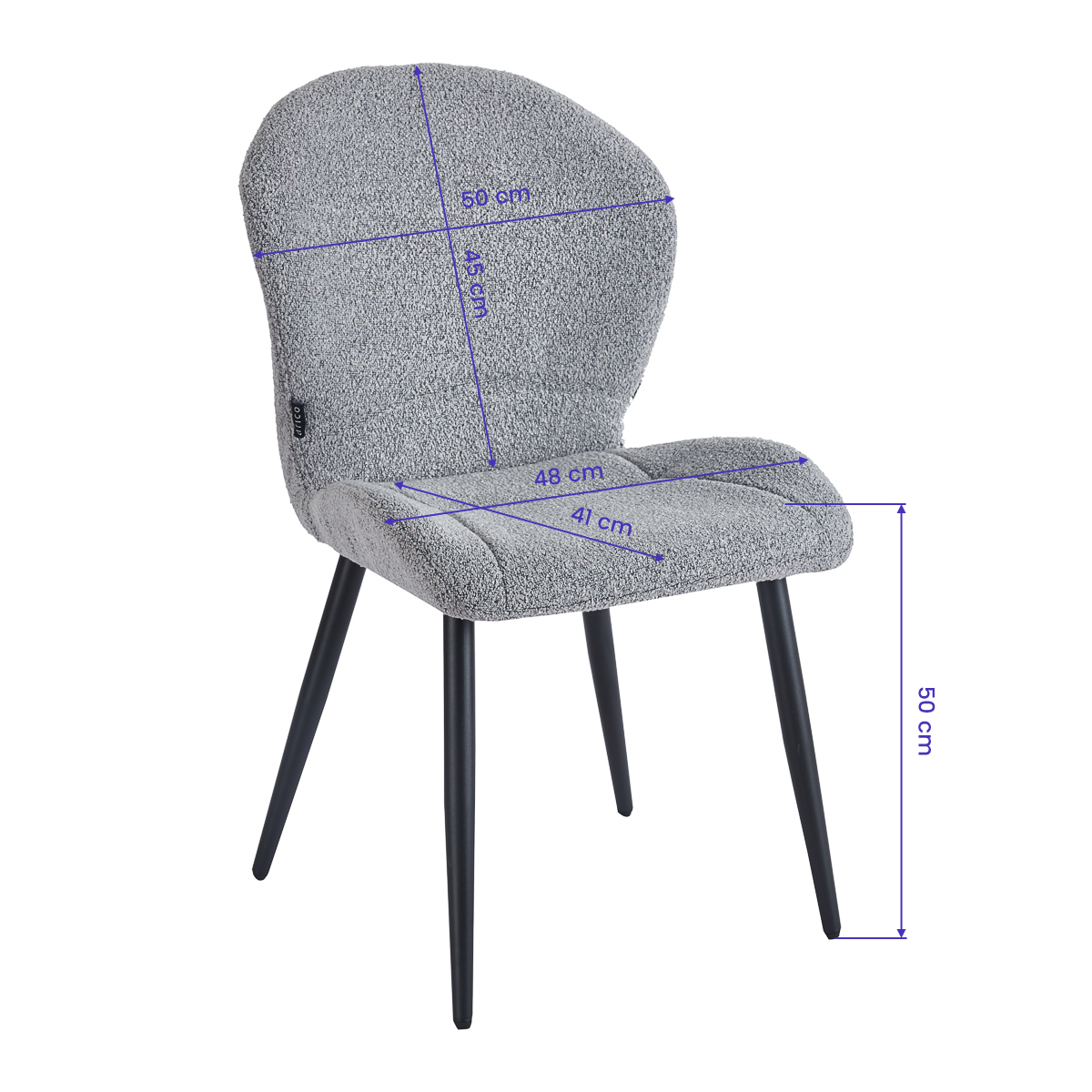 4Rico Lucente Stuhl grau – eleganter Salon- und Bürostuhl