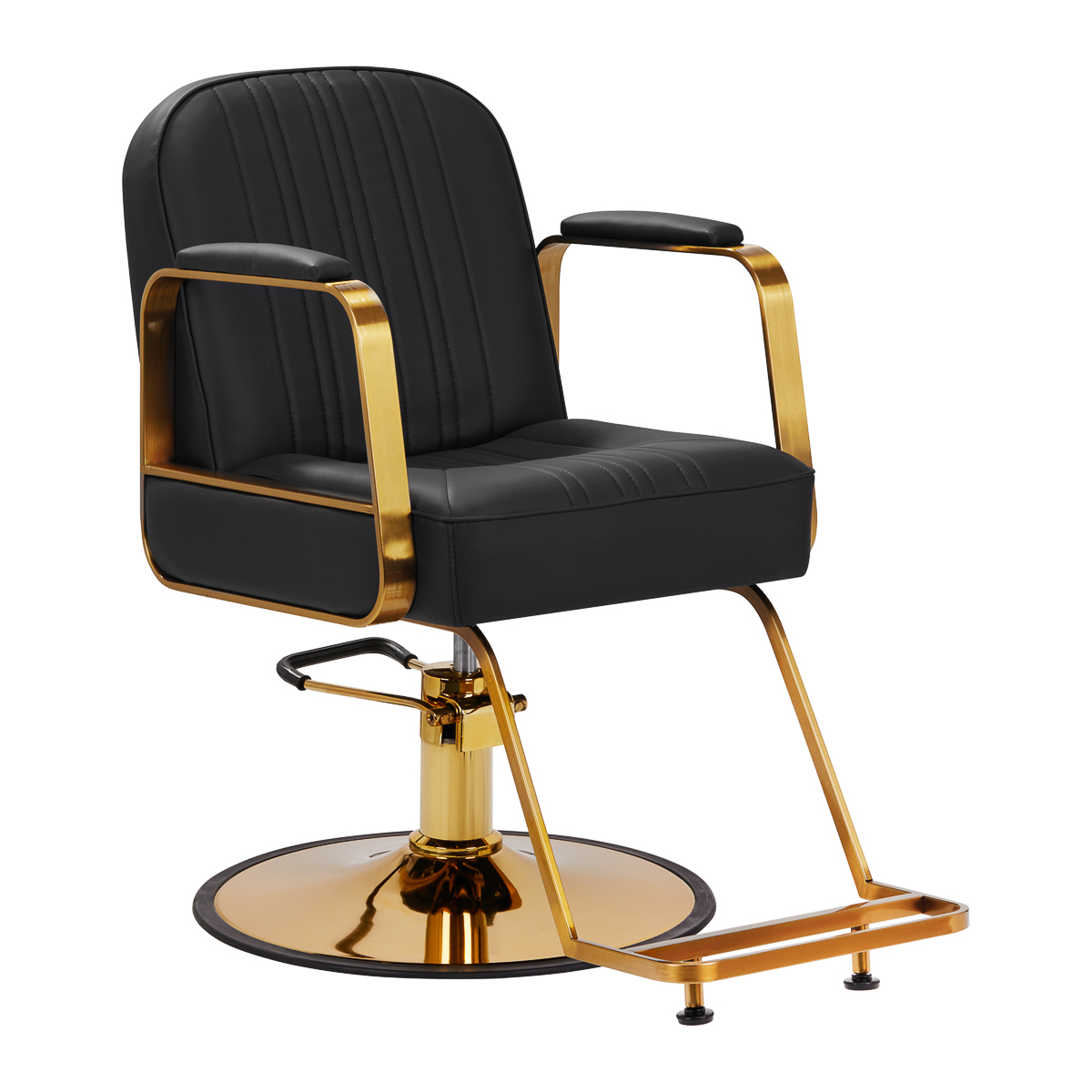 Gabbiano Friseurstuhl Acri gold Schwarz - Premium Friseursessel mit Goldakzenten