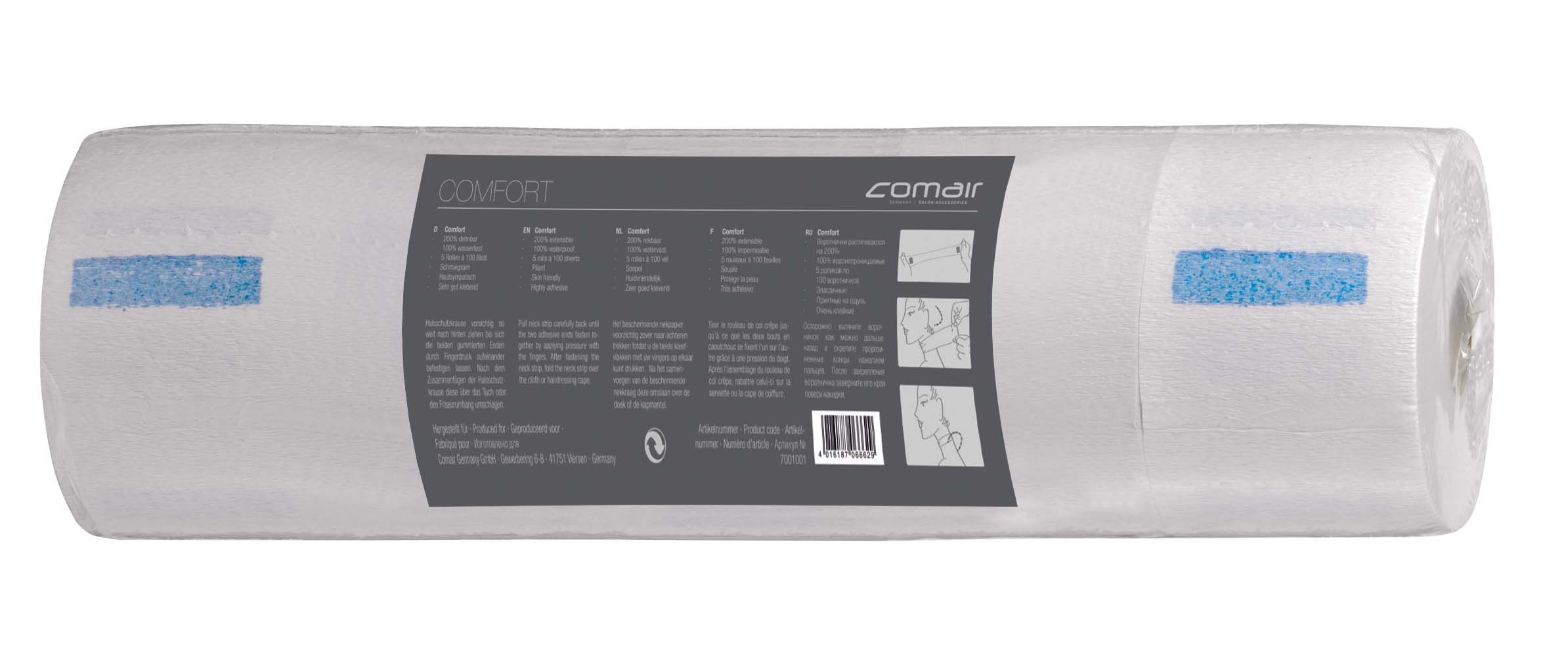 Halsschutzkrause Comfort Weiss Rollen Salon 01