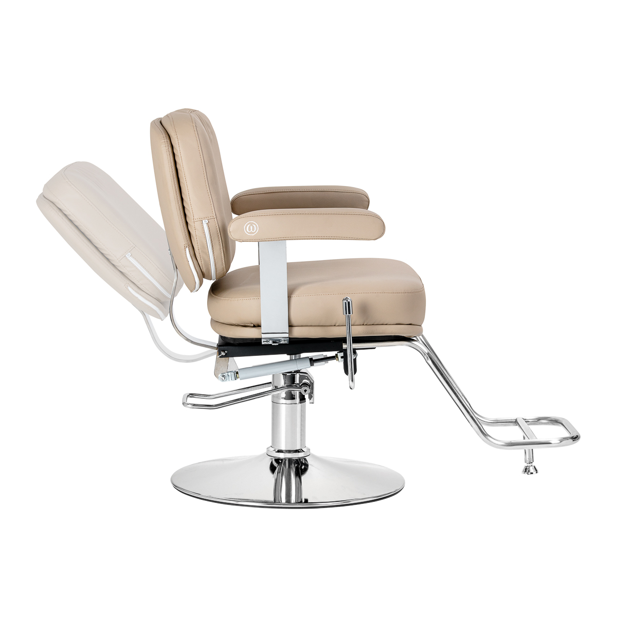 Omega Friseurstuhl Astra Plus beige – hydraulisch höhenverstellbar
