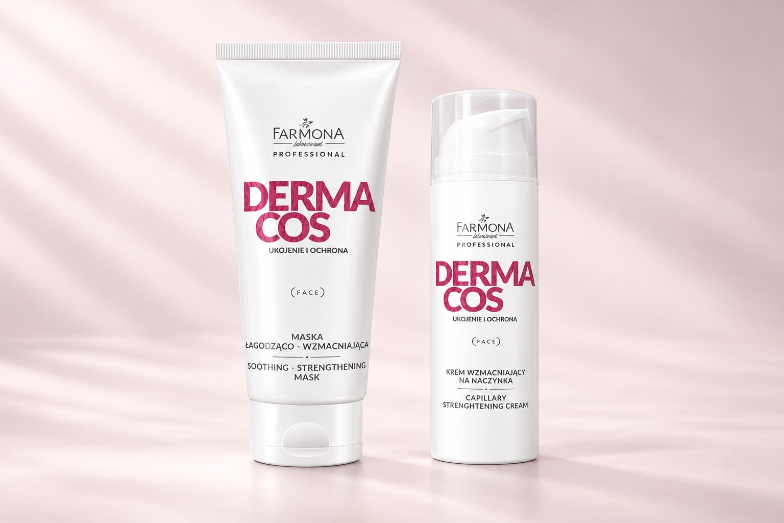 Farmona Dermacos Gesichtspflege-Set – 2-teilig – Originalprodukte vor dezentem Serienhintergrund