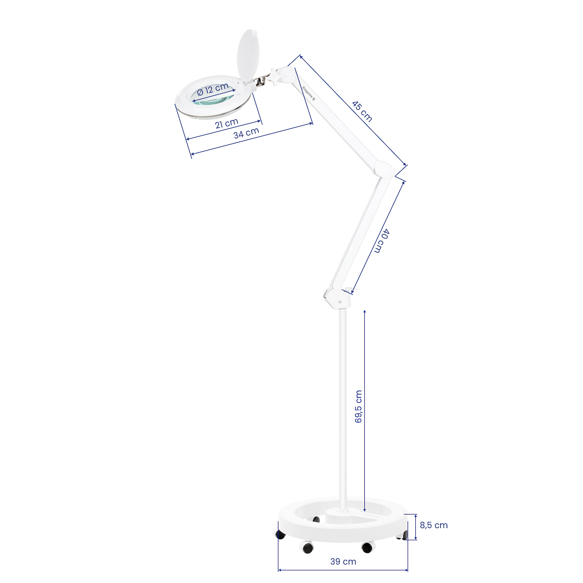 Elegante Lupenleuchte 6031 mit 60 SMD-LEDs Stativ