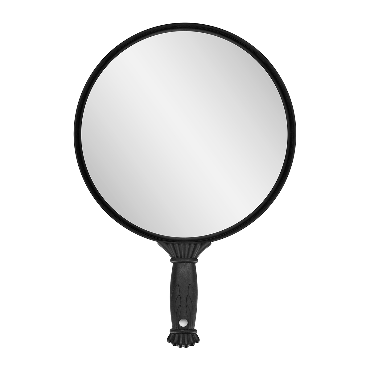 Friseurspiegel rund mit Griff 25 cm – Schwarz