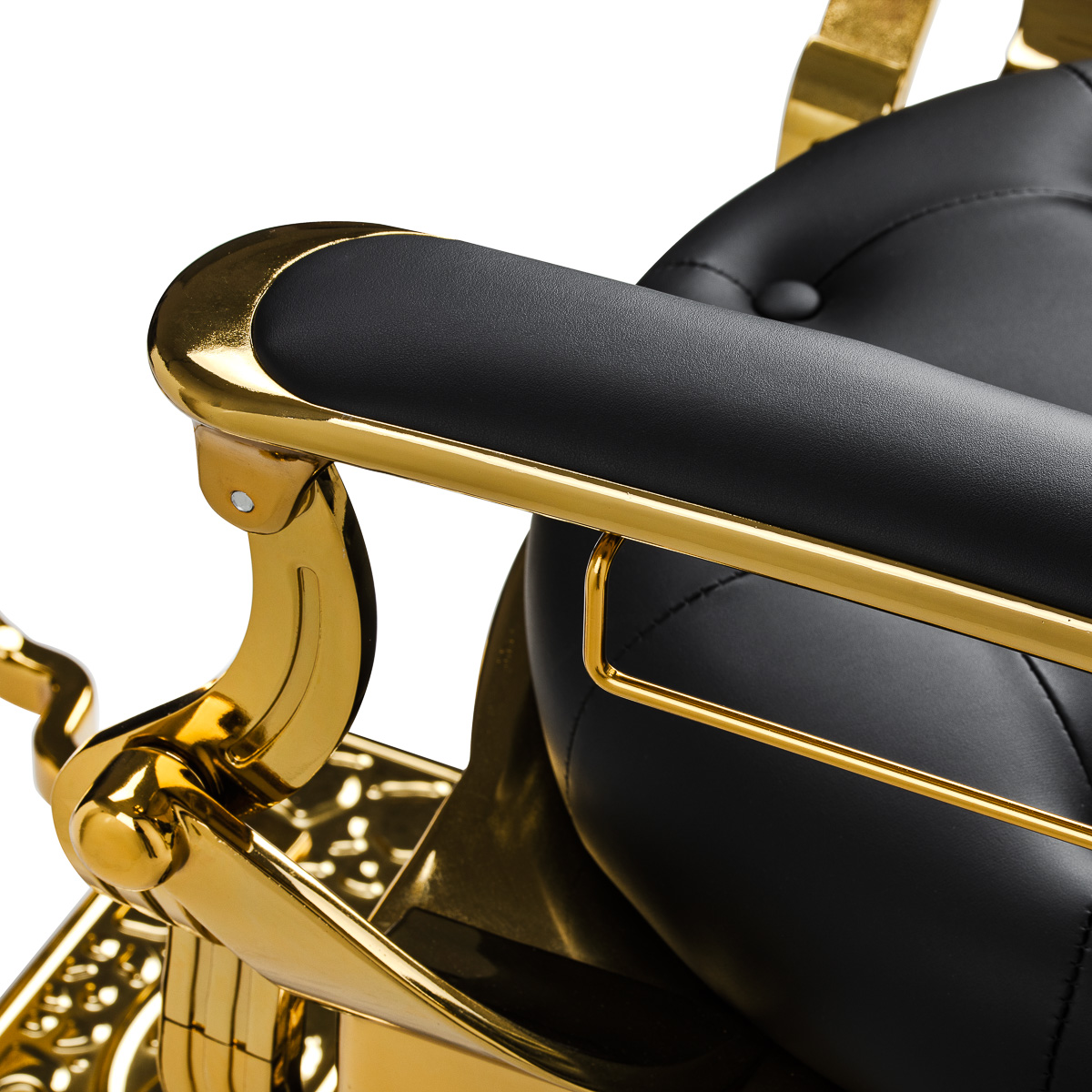 Barberstuhl Gabbiano Niccolo Schwarz Gold – Hydraulik