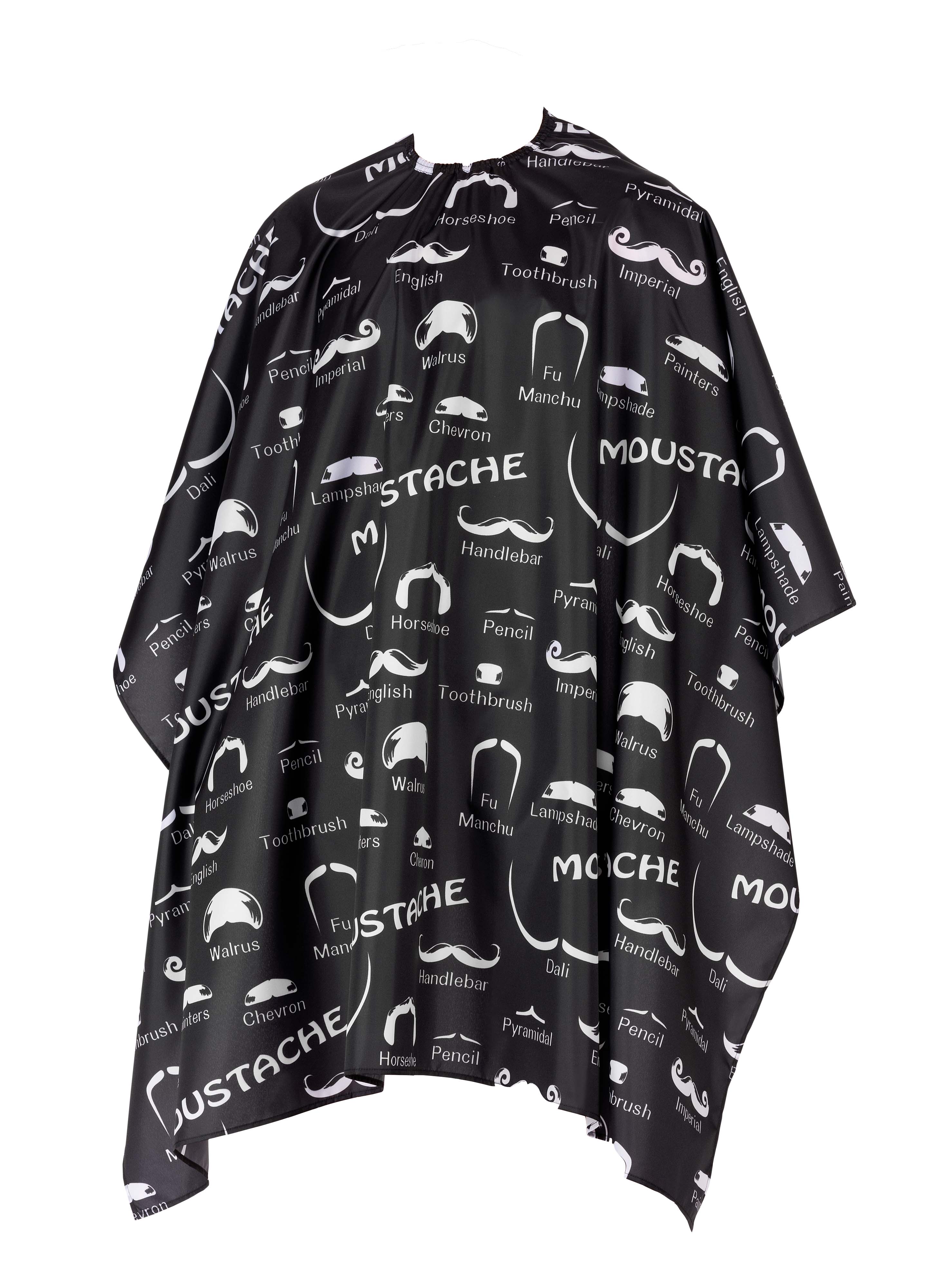 Barber Umhang Moustache Polyester Schwarz Weiss Friseur