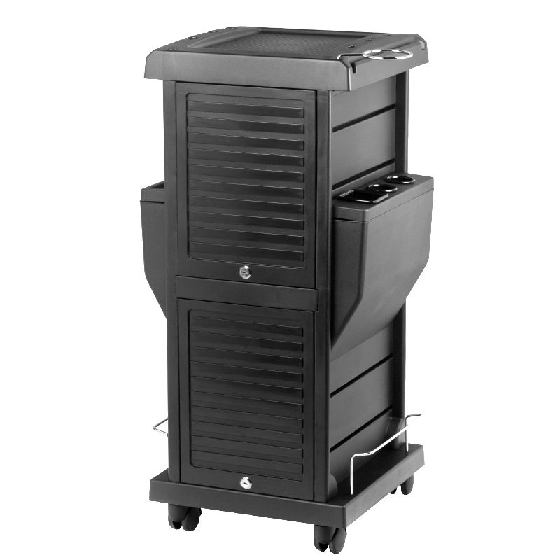 Gabbiano Friseurwagen 100C Schwarz - Professioneller Salon-Arbeitswagen