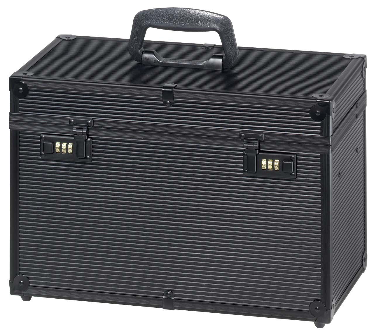Werkzeugkoffer Profi Aluminium Schwarz Friseur 01 Geschlossen