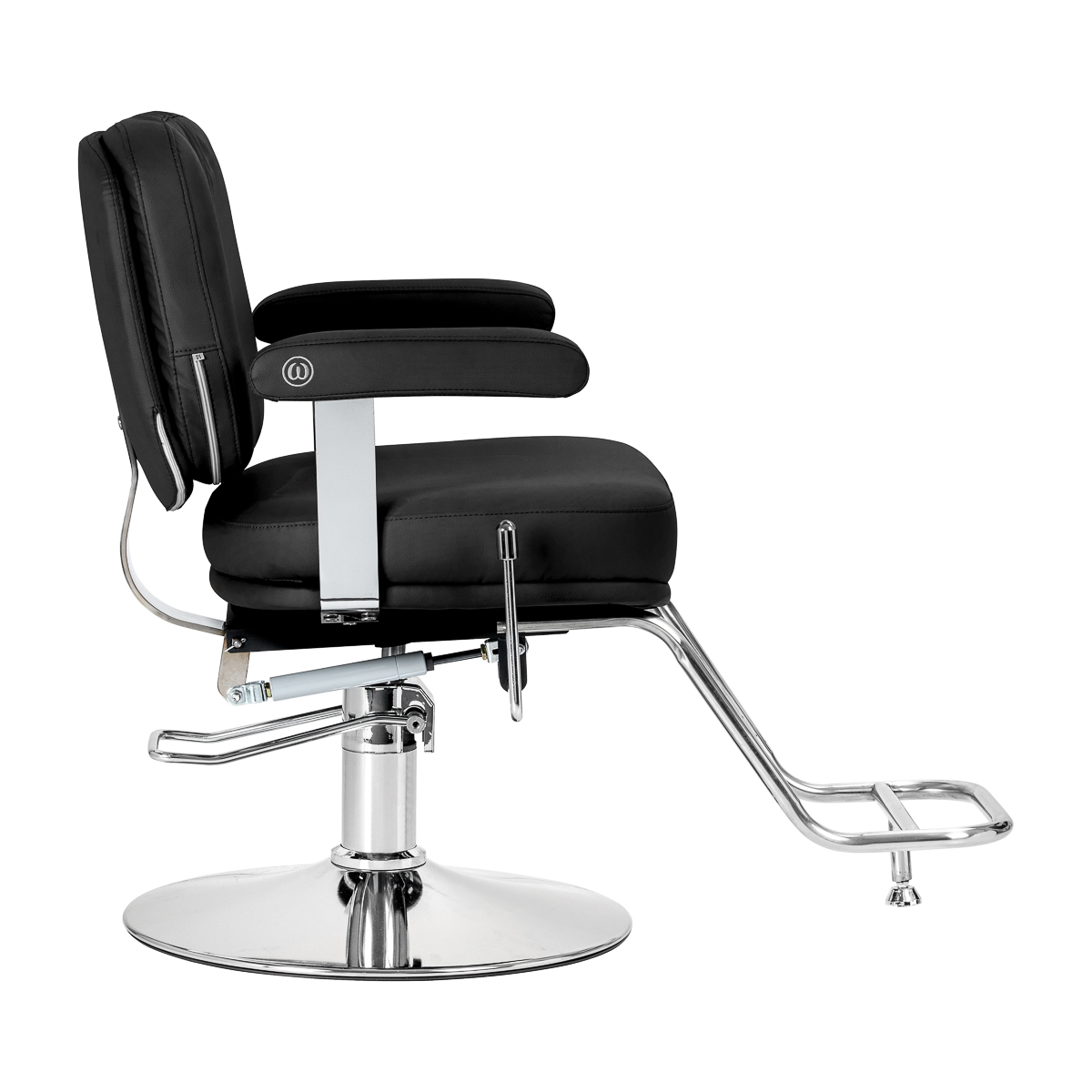 Omega Friseurstuhl Astra Plus schwarz - hydraulisch höhenverstellbar