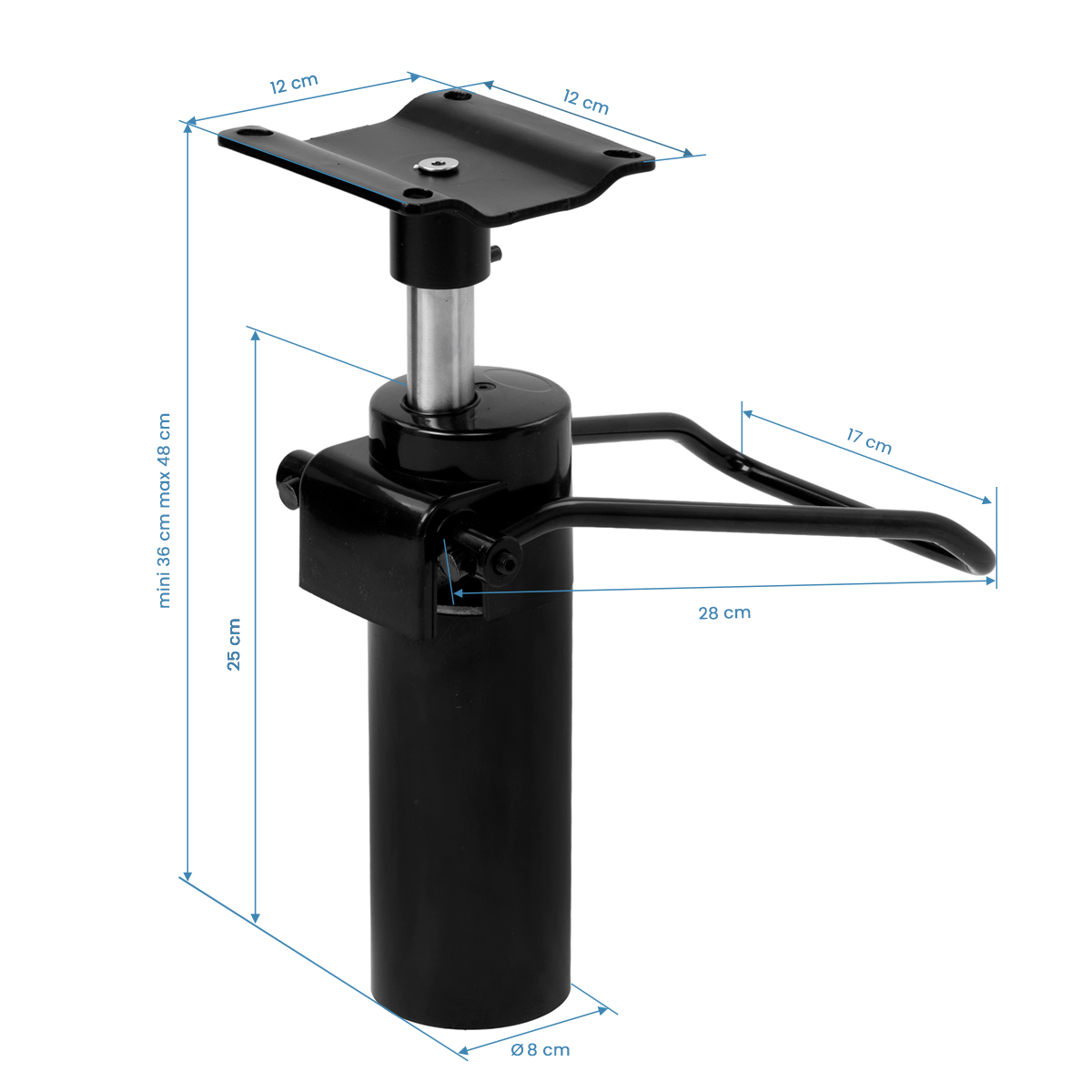 Hydraulikzylinder D-04 schwarz – Friseurstuhl Antrieb