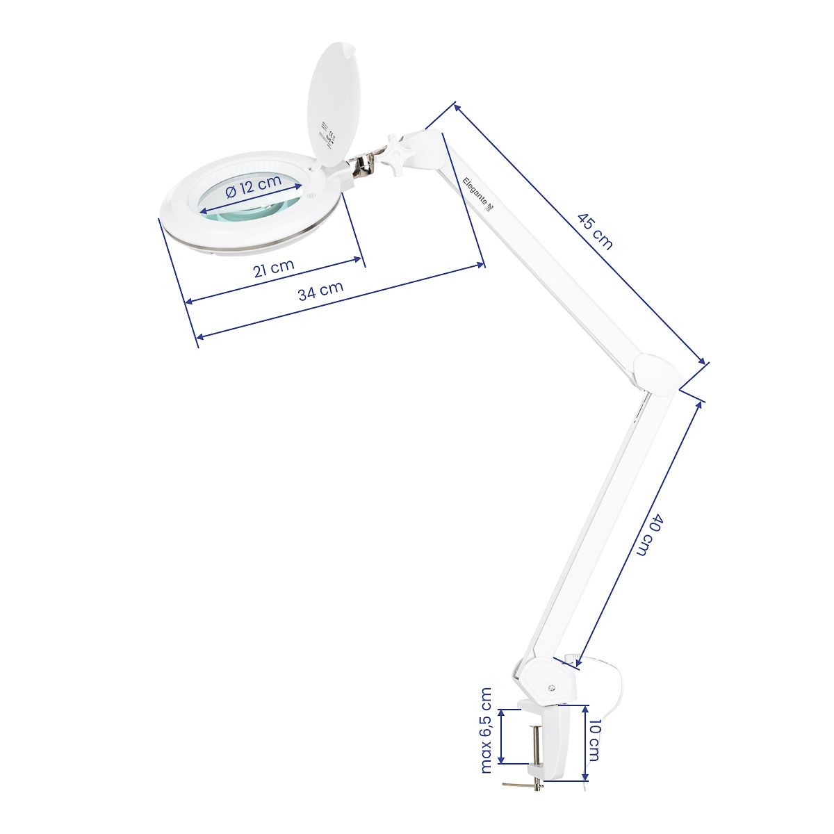 Lupenleuchte 60 LED 3D Arbeitsplatte – Elegante 6031