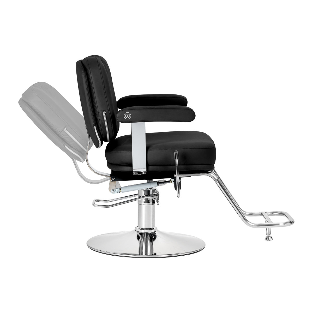 Omega Friseurstuhl Astra Plus schwarz - hydraulisch höhenverstellbar