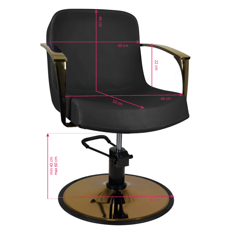 Gabbiano Friseurstuhl Bologna Schwarz-Gold – Luxus Styling