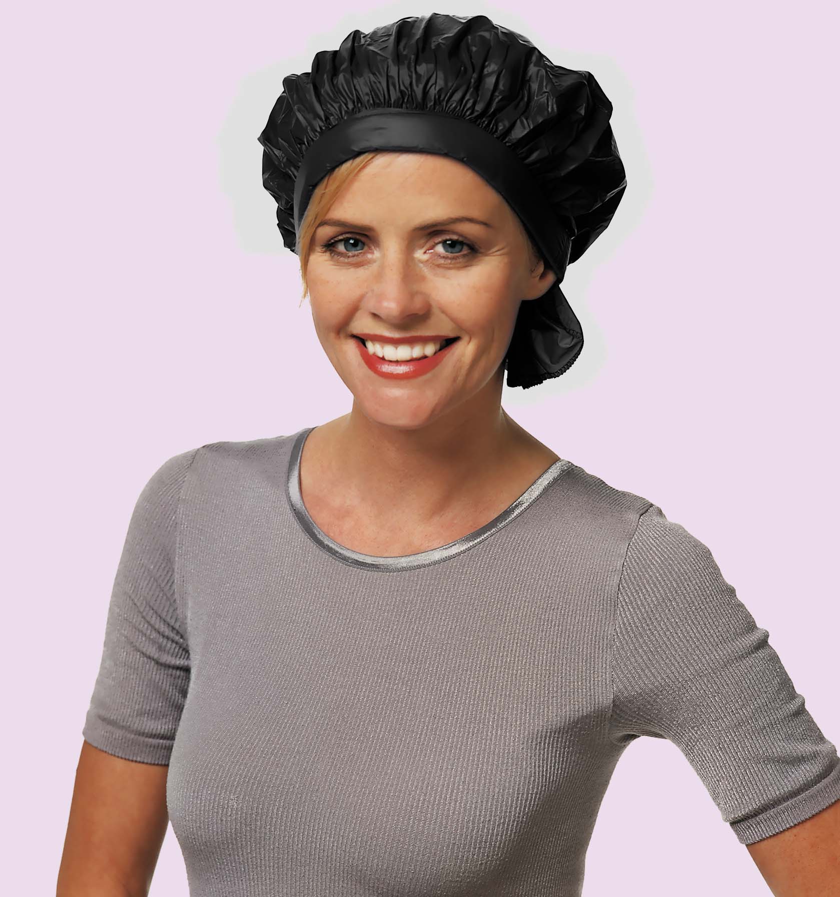 Kaltwellhaube Haube Waterproof Schwarz Klettverschluss Friseur