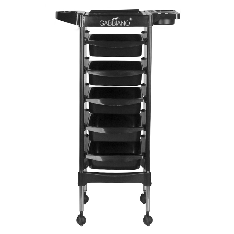 Gabbiano Friseurwagen FX11-5 Schwarz - Professioneller Salon Trolley