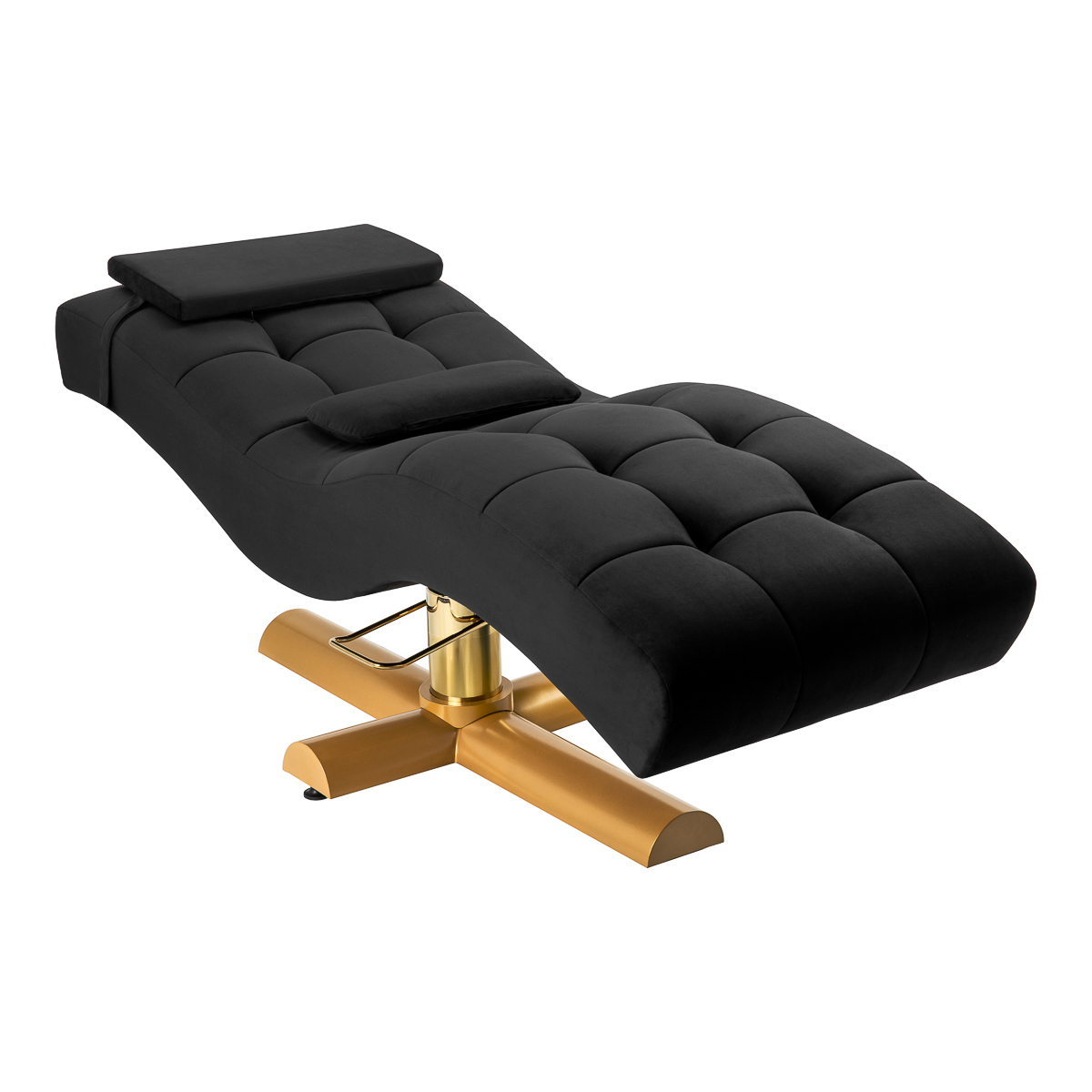 SILLON Corona Wimpernbehandlungsstuhl schwarz mit Goldgestell