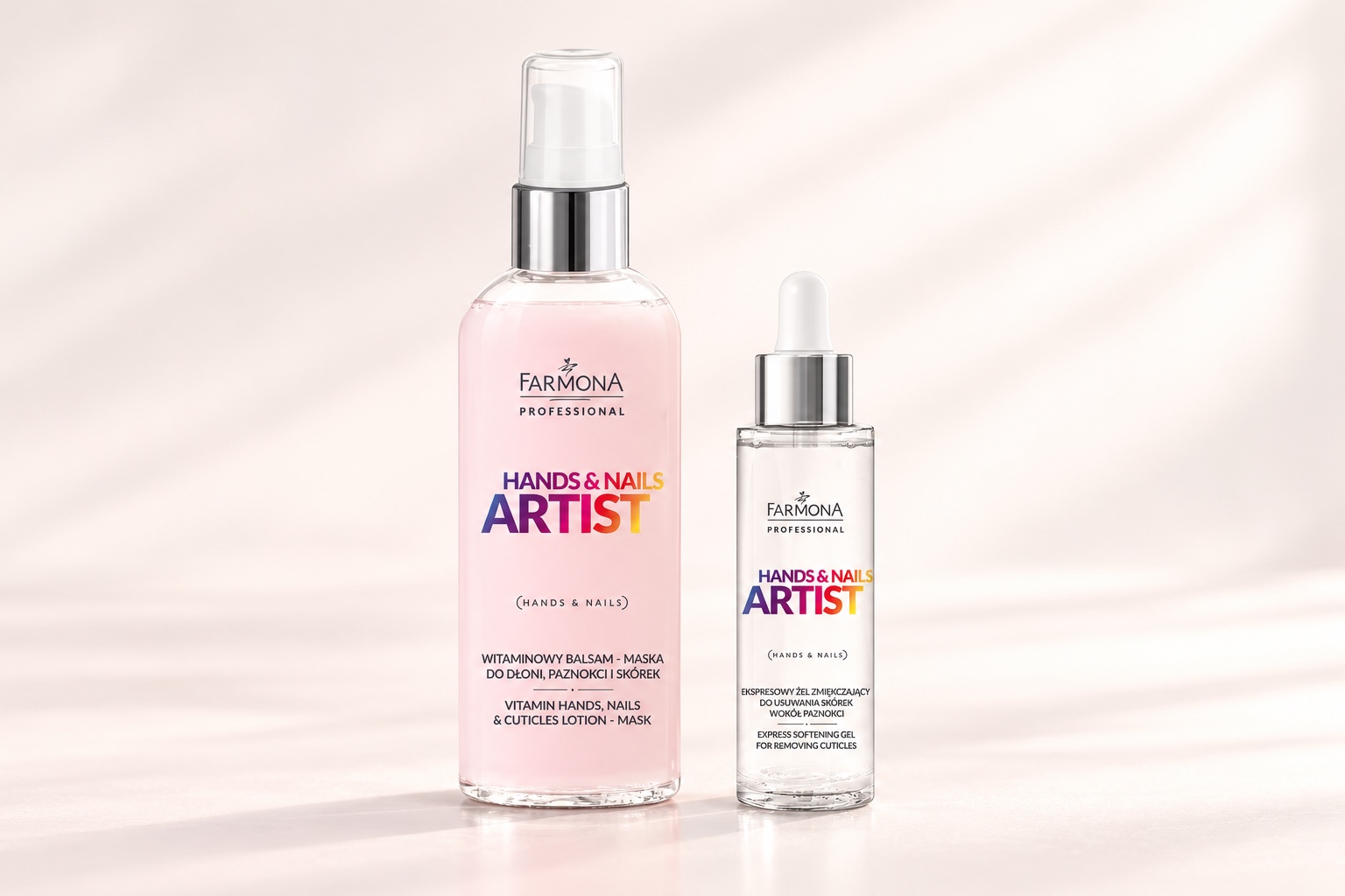 Farmona Hands & Nails Artist Handpflege-Set – 2-teilig – Originalprodukte vor dezentem Serienhintergrund