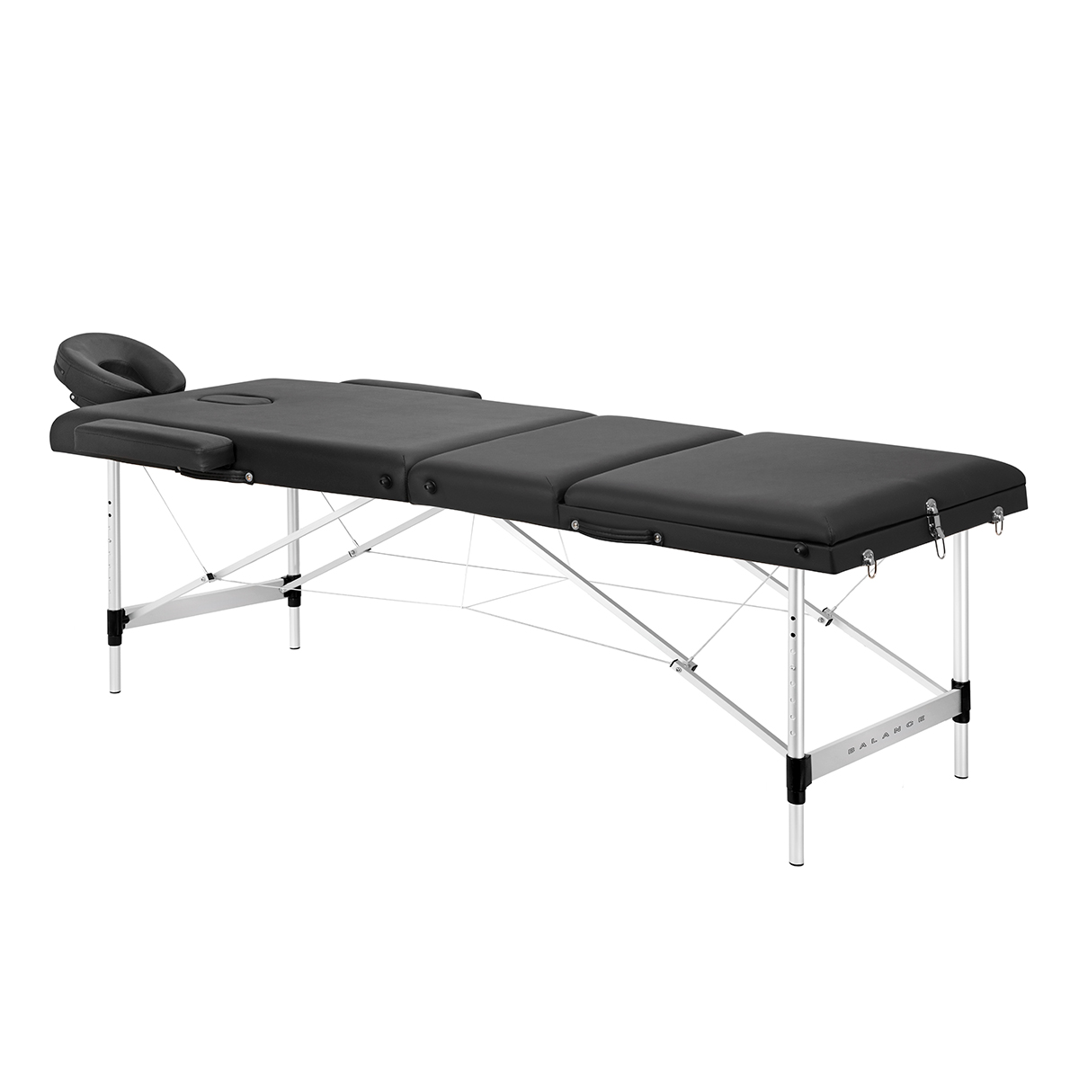 BALANCE Massageliege klappbar Aluminium 3 Segmente Schwarz