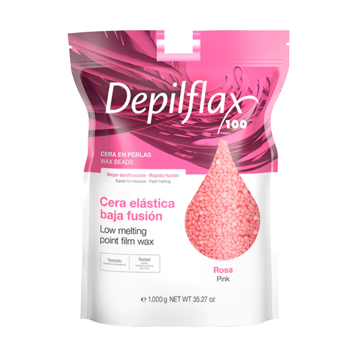 Depilflax 100 wachsperlen film wax rose 1000g