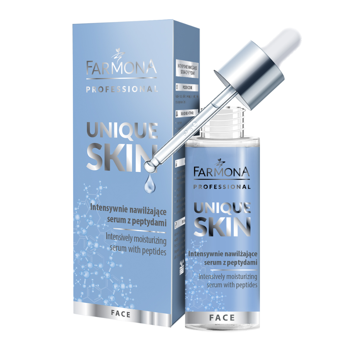 Farmona UNIQUE SKIN Intensiv Feuchtigkeitsserum mit Peptiden 30ml - Hochkonzentriertes Anti-Aging Serum