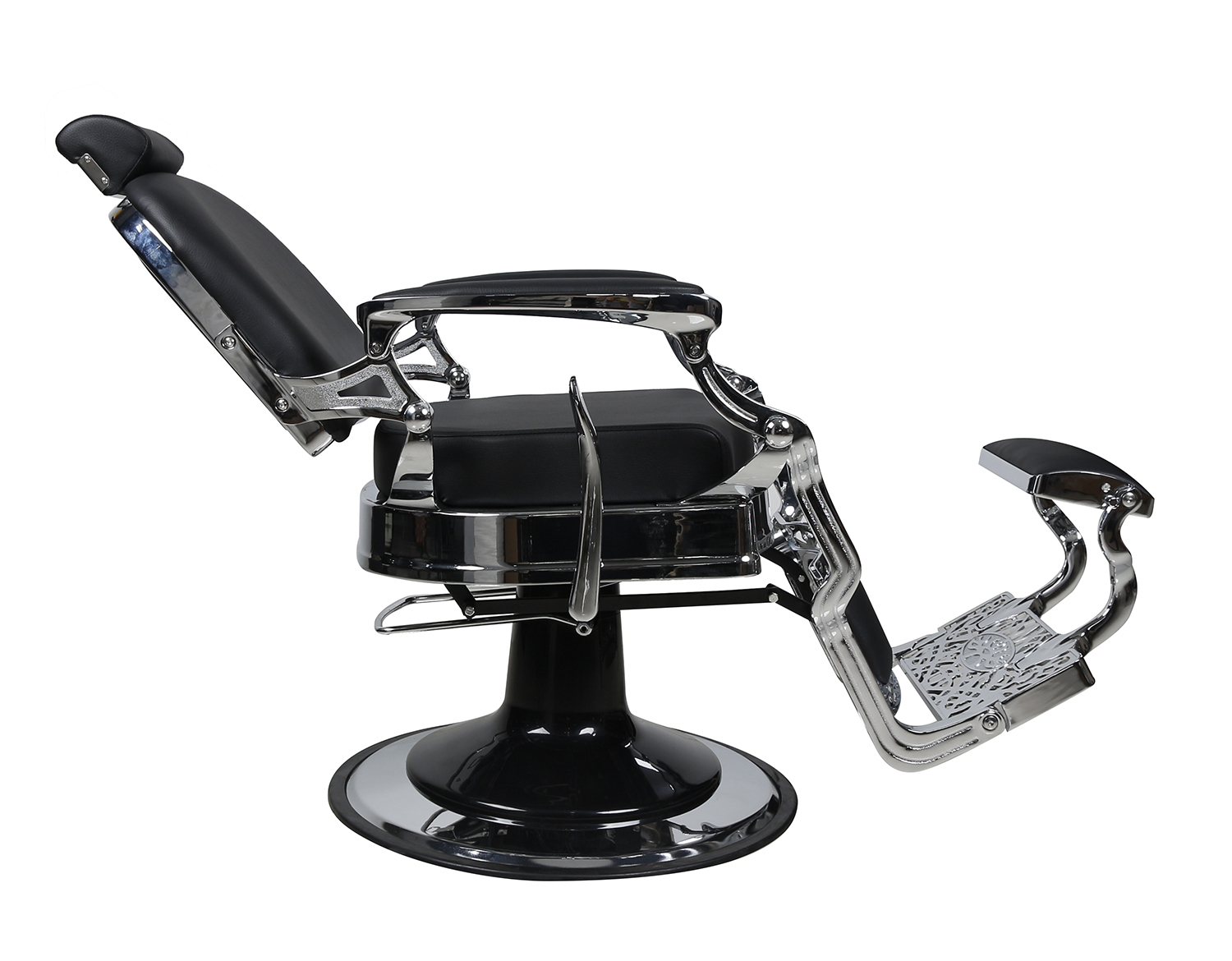 DETREU HERREN BEDIENUNGSSTUHL BARBER SHOP FRISEURSTUHL VINTAGE CHROME