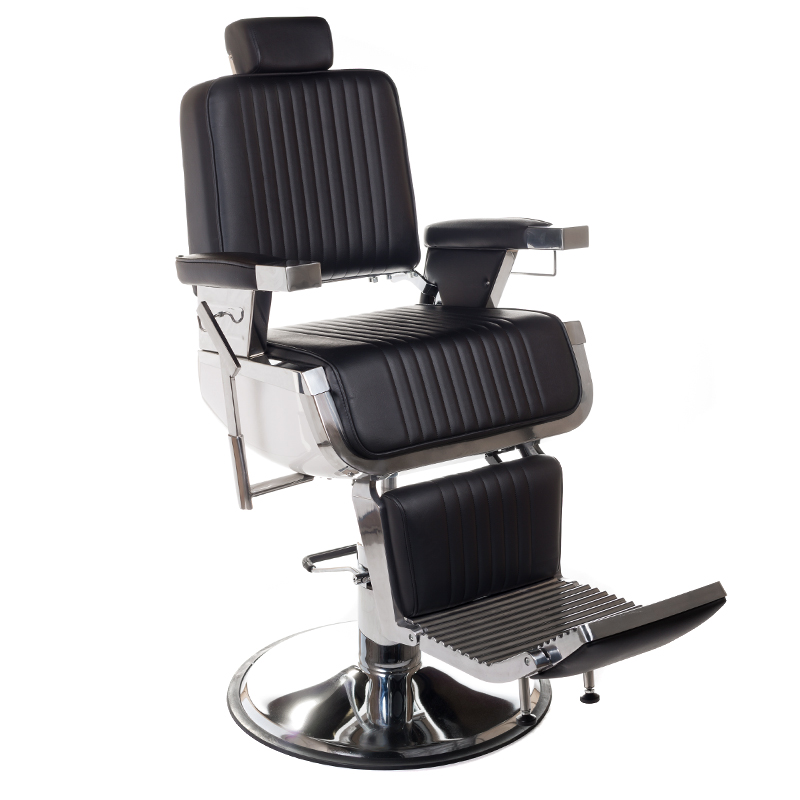 Retro Classic Barberstuhl - Professioneller Friseurstuhl in Schwarz