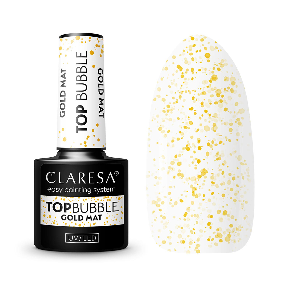 Claresa Top Bubble Gold Matt Überlack – 5g Gel