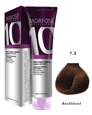 Morfose 10 Creme Haarfarbe Farbton Nr.: 7.3 Aschblond