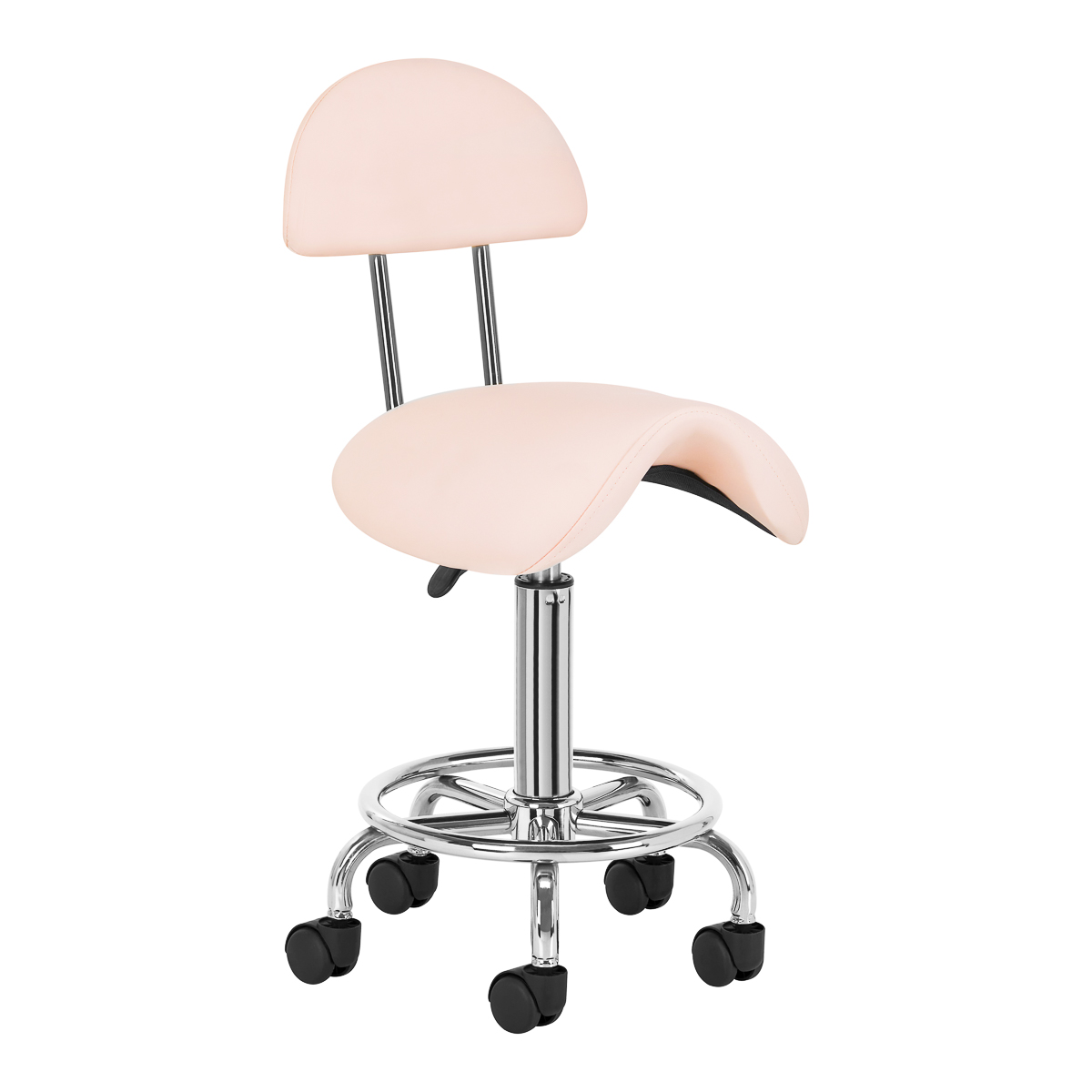 Kosmetikhocker 6001 Pink – Ergonomischer Salonhocker