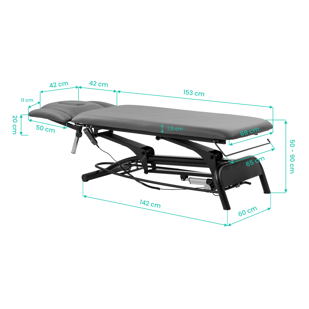 Elektrische Massageliege Balance Novus 4 grau – Physiotherapie