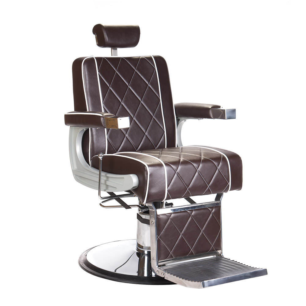 Eleganter Barberstuhl Braun mit Hydraulik - Premium Salonstuhl