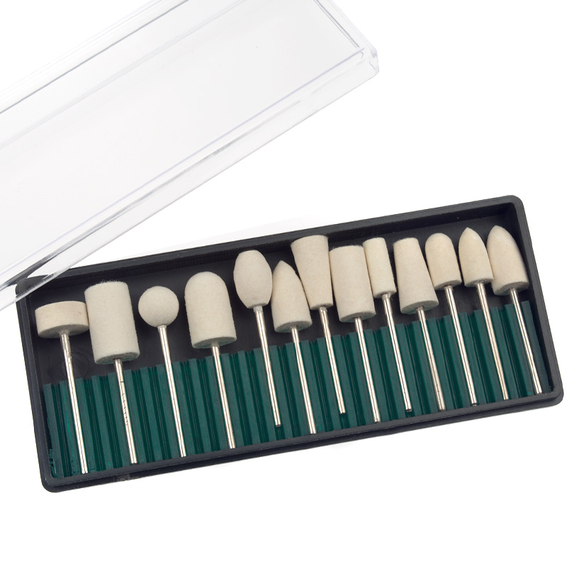 Profi Nagelfräser Set 12-teilig - Polier-Fräser für Acryl und Gel