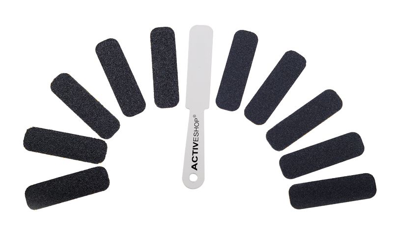 Metall-Hornhautfeile mit Ersatz-Sandpapieren Set