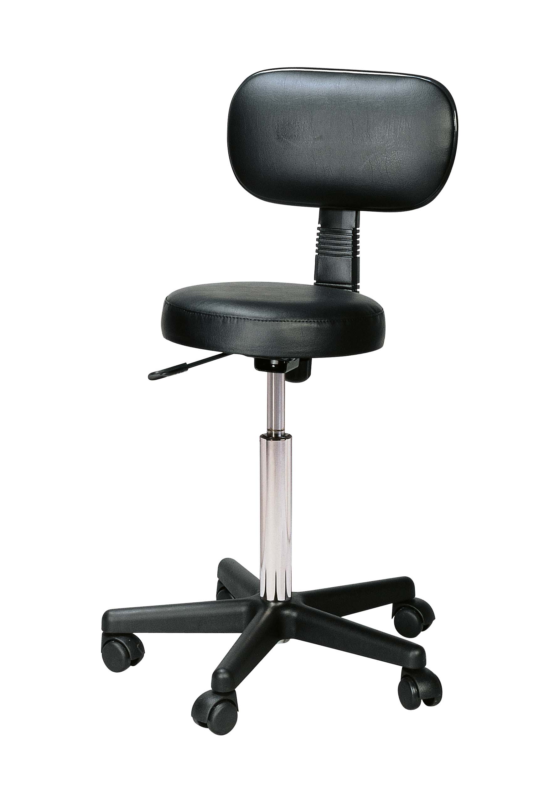 Rollhocker Gigant Rueckenlehne Schwarz Salon