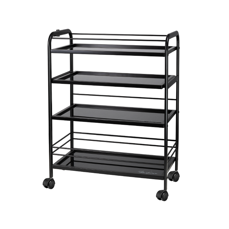 Beistellwagen Tattoo Pro Ink 1015 Schwarz – 4 Glasablagen