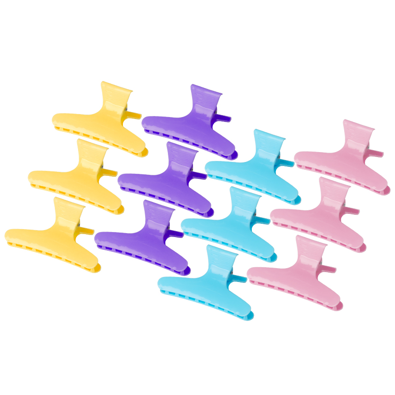 Krabben-Haarspangen 8,2cm Farbmix 12er Pack