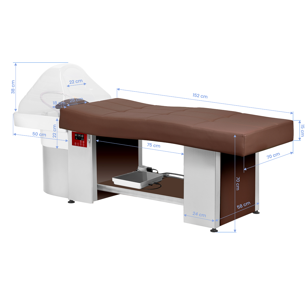 Gabbiano Friseurwaschbecken Liege Head Spa 017 Braun