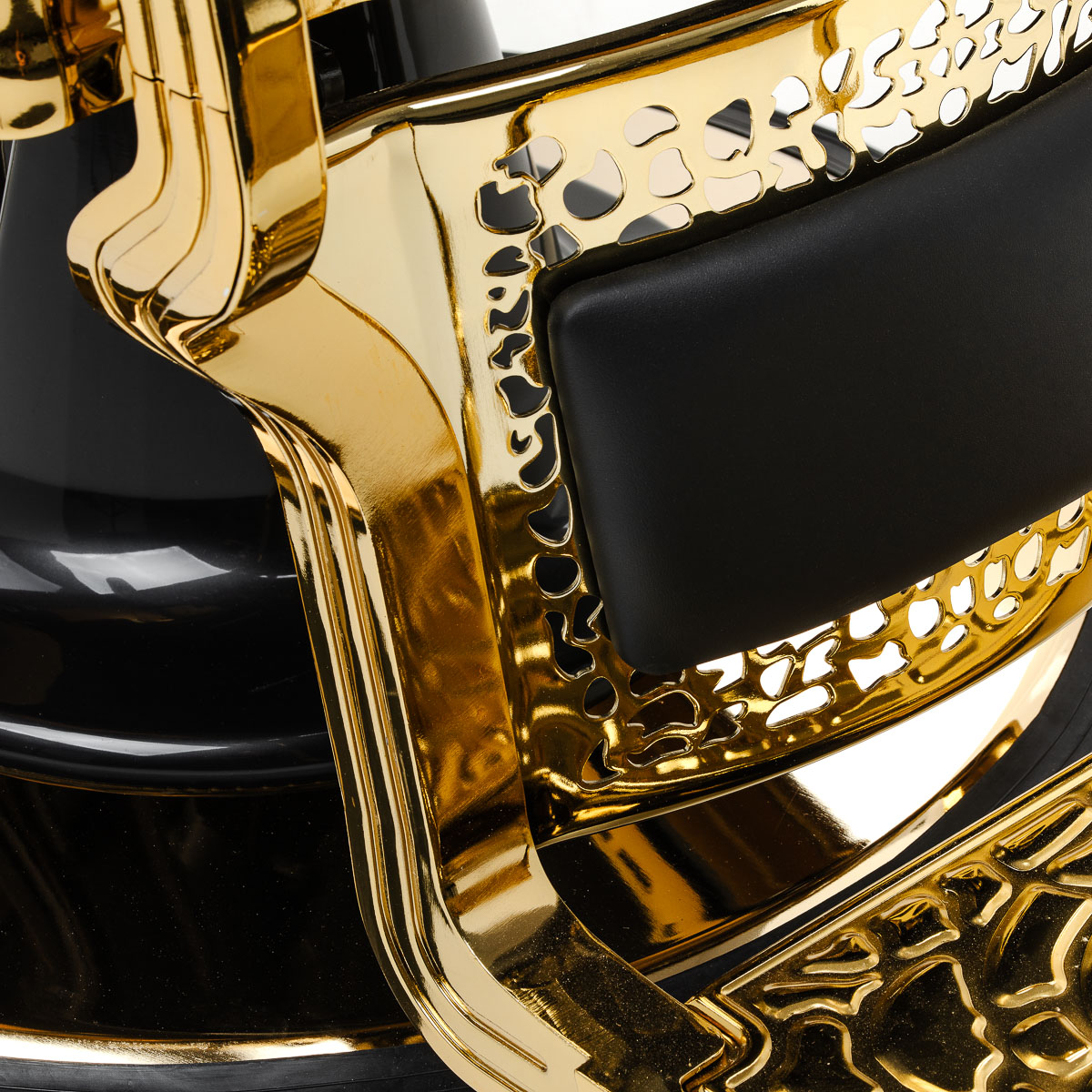 Barberstuhl Gabbiano Niccolo Schwarz Gold – Hydraulik