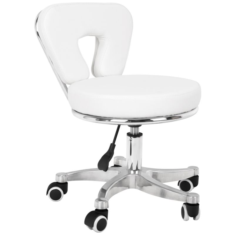 Kosmetikhocker Pediküre Weiß 9266 - Ergonomischer Friseur- und Beauty-Hocker