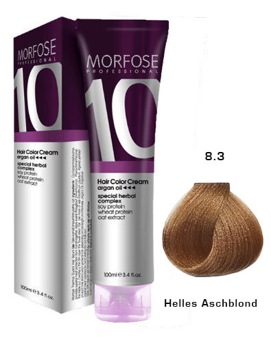 Morfose 10 Creme Haarfarbe Farbton Nr.: 8.3 helles Aschblond