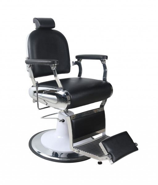 DETREU HERREN BEDIENUNGSSTUHL BARBER SHOP CUSTOM CHROME SCHWARZ
