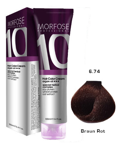 Morfose 10 Creme Haarfarbe Farbton Nr.: 6.74 Braun Rot